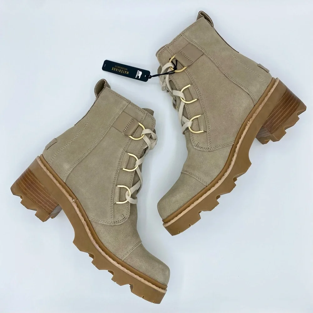 Sorel Omega Taupe Gum 2 Joan Now Lace-Up Boot Size 10